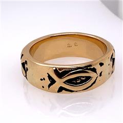 James Avery Retired Christian Fish 14K Yellow Gold Ring